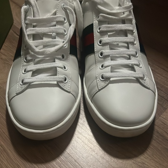 Gucci Blanco Verde Ace Sneakers Almost NEW - Picture 8 of 12